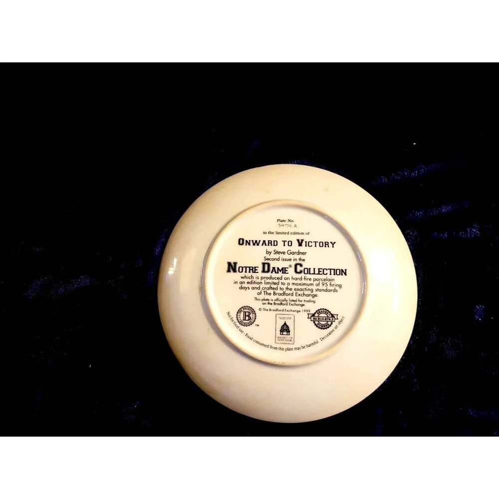 1999 VTG Bradford NCAA Notre Dame Collector Plate Ltd w/COA 